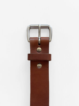 Robinson 1.5 inches Belt . Brown Stainless Buckle Robinson 1.5 inches Belt . Brown Stainless Buckle