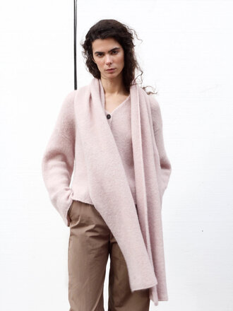 Black to grey Foulard alpaca et laine Shore . Rose