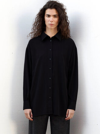 Black to grey Cloud tencel shirt . Black