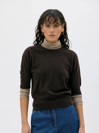 Maska Ada Cashmere T-Shirt . Brown