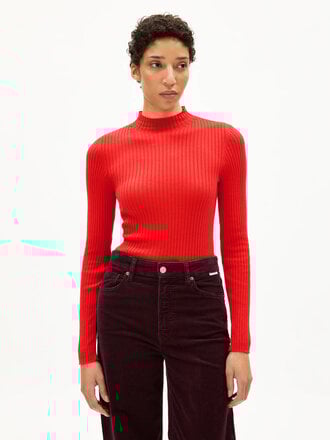 Armedangels Alaania high-neck sweater . Candy Apple