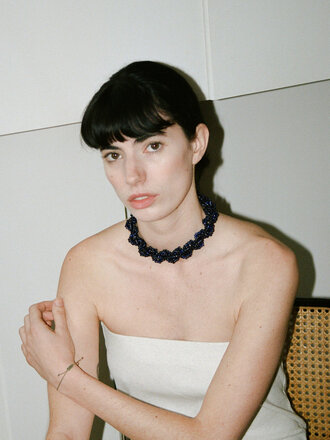 Jacob Nour Necklace 36 cm . Blue Black