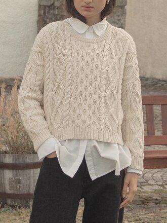 Gillian Stevens Leah Baby Alpaca Sweater . Ivory