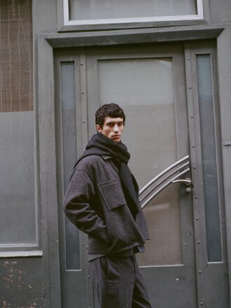 Noyoco Manteau Holar 100% laine upcyclée . Anthracite