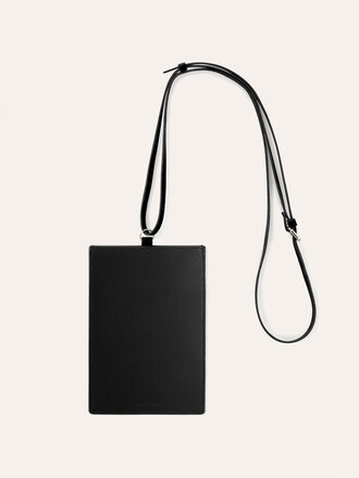 Noyoco Porte passeport en cuir recyclé . Noir