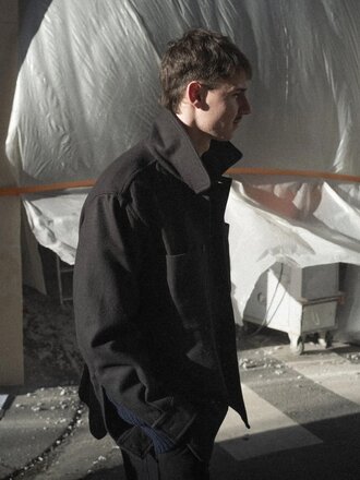 Parages Woody Wool Overshirt . Dark grey