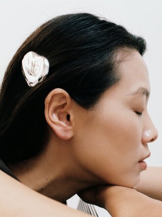 Wolf Circus Barrette (grosse) pour cheveux Bean . Argent sterling