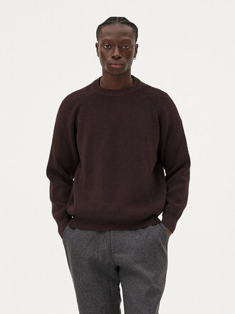 Noyoco Oslo wool and cotton sweater . Brown