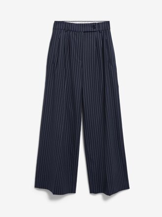 Armedangels Pantalon Pinstripe Kaayua . Bleu nuit / Blanc