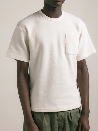 Kestin Fly Waffle Cotton T-shirt . Natural