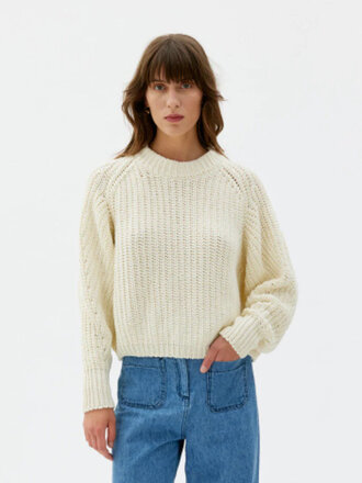 Maska Pull en maille de coton biologique Lark . Écru