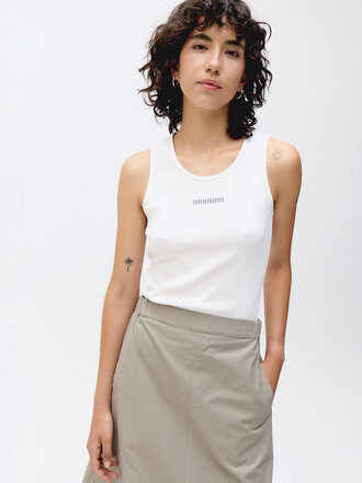 Unfeigned Sleeveless Logo Top . White