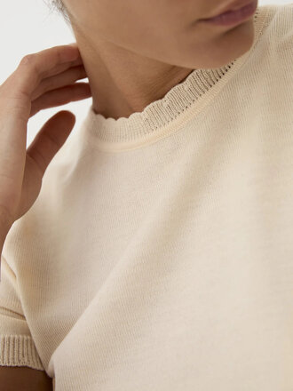 Diarte Espina Merino Short-sleeved Top. Peach