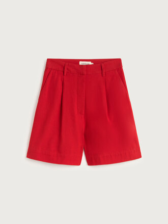 Thinking Mu Shorts à pinces en coton bio Lia . Rouge