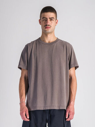 Parages T-shirt en coton bio épais Faded . Moka