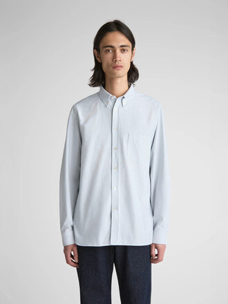 Livid Chemise rayée classique coupe régulière Initial . Marine