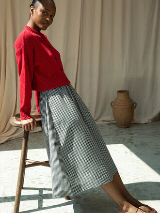 Beaumont Organic Jupe trapèze avec poches en coton bio Goldie-Cay . Gingham