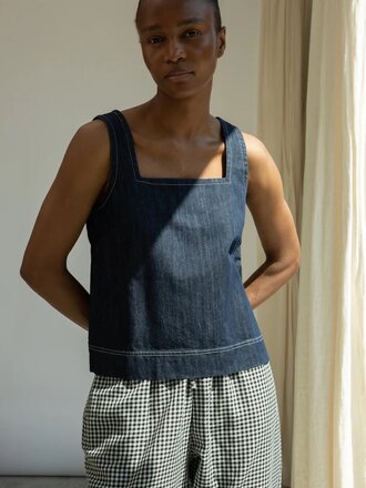 Beaumont Organic Haut en denim de coton bio Jess-Leigh . Indigo