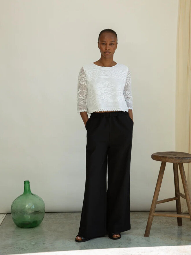 Zoya-May Cotton Linen Trousers . Black - Betina Lou