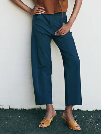 Dagg and Stacey Colette Stretch Linen Pants . Navy