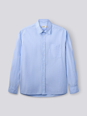 Forét Maple Poplin Shirt . Blue Stripe