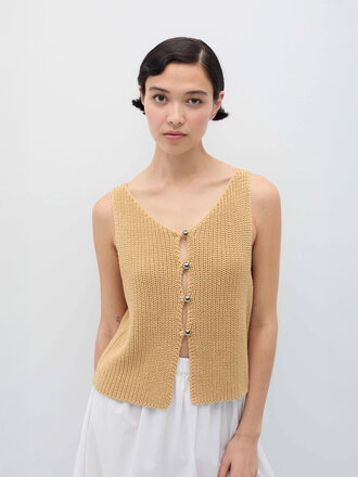 Rita Row Haut en maille avec boutons Lilith . Toffee