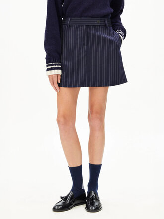 Armedangels Pinstripe Mini Skirt With Pockets . Night sky