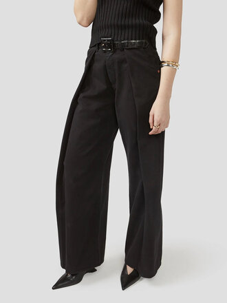 Decade Studio Pantalon ample avec plis profonds Fortune . Noir