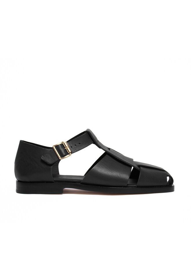 Torrance Leather Sandals . Black - Betina Lou