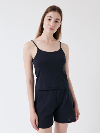 AMT Studio Flora Organic Cotton Cami . Deep Blue