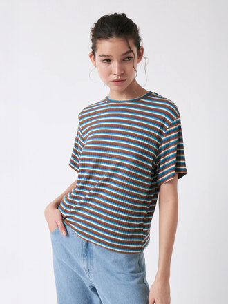 AMT Studio T-shirt rayé en viscose Helado . Helado