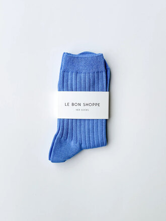 Le Bon Shoppe Chaussettes Her en coton mercerisé . Pervenche