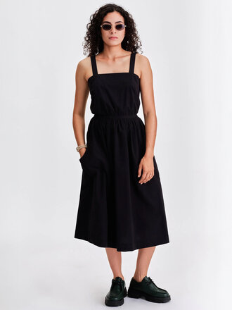 Jennifer Glasgow Robe en coton gaufré Calypso . Noir