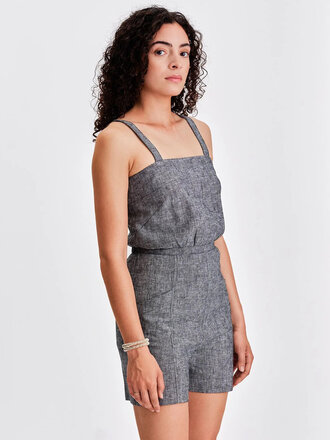 Jennifer Glasgow Combishort Lua . Noir chiné