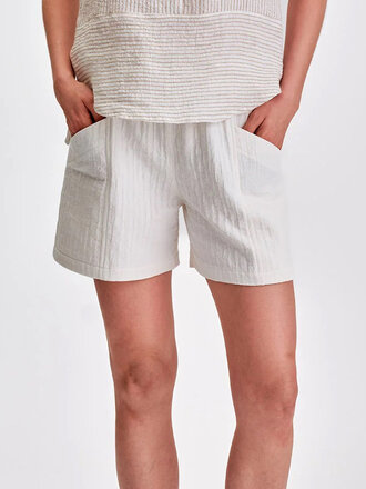 Jennifer Glasgow Lara Cotton Jacquard Shorts . Ivory