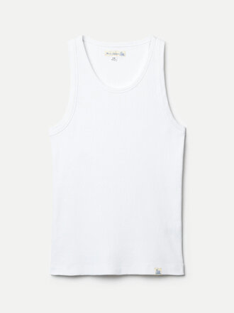Merz b. Schwanen Ribbed Cotton Tank Top - Men . White