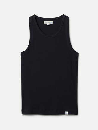 Merz b. Schwanen Ribbed Cotton Tank Top - Hommes . Black