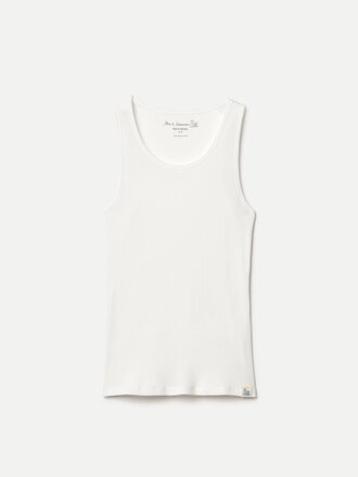 Merz b. Schwanen Fine Ribbed Cotton Singlet . White