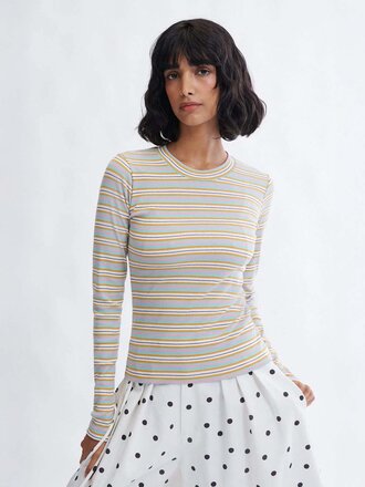 Jamie Striped Top . Off White