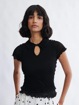 Percy Polo Top . Black