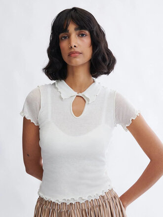 Polo micro-mailles Percy .  Blanc