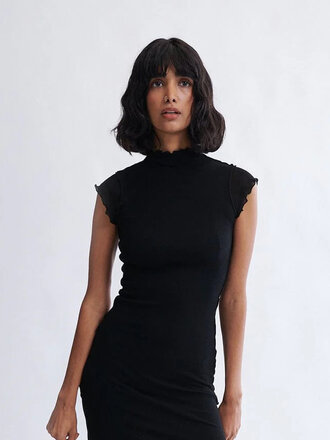 Robe courte micro-mailles Richie . Noir