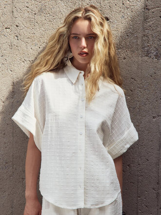 Eve Gravel Lexie Short Sleeve Shirt . White