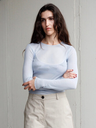 Black to grey Haut en Tencel Astro . Bleu