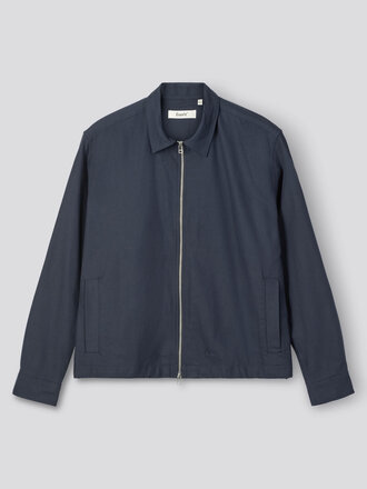 Forét Loft Zip Twill Overshirt . Navy