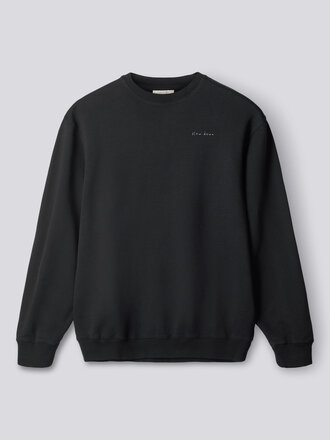 Forét Haut manches longues en coton bio avec broderie Slow Down . Noir