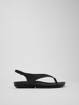 Camper Right Isla Leather Sandals . Black