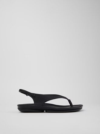 Camper Sandales tong en cuir Right Isla . Noir