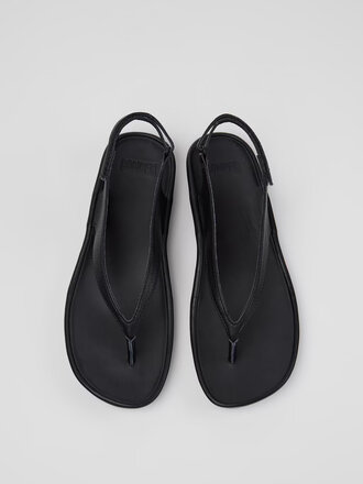 Camper Right Isla Leather Sandals . Black