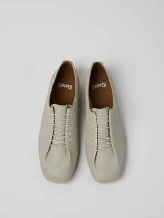 Camper Casi Myra Soft Leather Lace-Up Shoes . Beige
